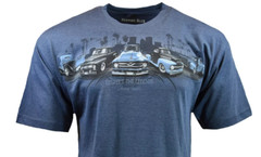 Men’s T Shirt -Newport Blue -American Muscle Cars Racing Logo 100% Cotton