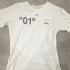 Off-White ’01’ Diagonals Graphic Print Men’s T-Shirt White XL Jersey Cotton