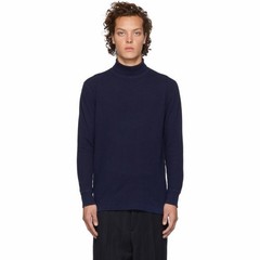 Blue Blue Japan Men’s Roll Neck Top Indigo Blue Size 3 – Medium