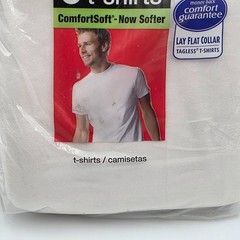 Hanes ComfortSoft Crew Neck T Shirts Mens Large 6 Pack White 100% Cotton NIP