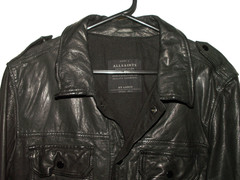 Men’s All Saints SECTION LEATHER SHIRT jacket overshirt XXL (ref88) £199.99!!!!!
