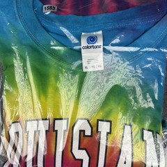 Louisiana Tie Dye Long Sleeve T Shirt Mens XL Rainbow Spiral Hippie Festival Y2K