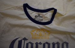 Corona Extra Vintage Graphic Ivory Mens Ringer Shirt NWT Medium