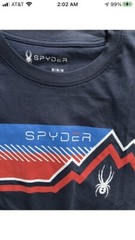 Men’s Medium Spyder Tee Short Sleeve Graphic T-Shirt Blue New Athletic NWT
