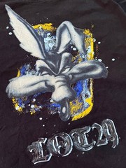 Vintage Lot 29 Luxe Wile E Coyote Shirt XL Black Yellow Looney Tunes Graphic