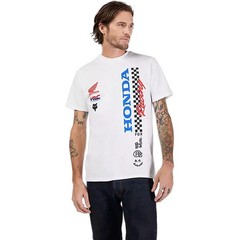 Fox Racing Optic White Honda Tee Shirt Lightweight Comfortable Fine-Knit Fabric