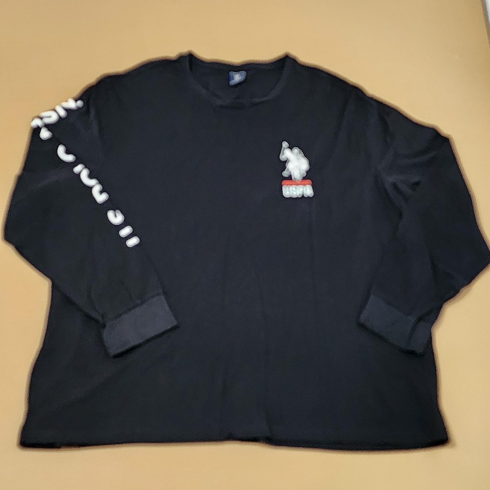 U.S. Polo Assn. Shirt Mens 3XL Black Long Sleeve USPA Logo Graphic T-Shirt Tee
