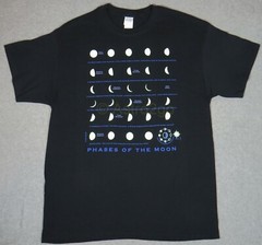 MOON PHASES-Lunar Cycle Full Gibbous Astronomy Space Science Glow T shirt S-3XL