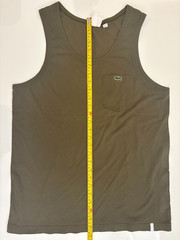 Lacoste LIVE Men’s Tank Top Olive Green Chest Pocket Croc Logo Size L Cotton