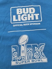 Super Bowl 2026 Bud Light Beer Sponsor T Shirt Mens XL Blue NFL Short Sleeve