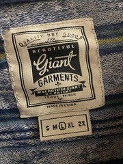 Beautiful Giant Garments Men’s T Shirt Blue White Stripe Print L Large Chest 40”