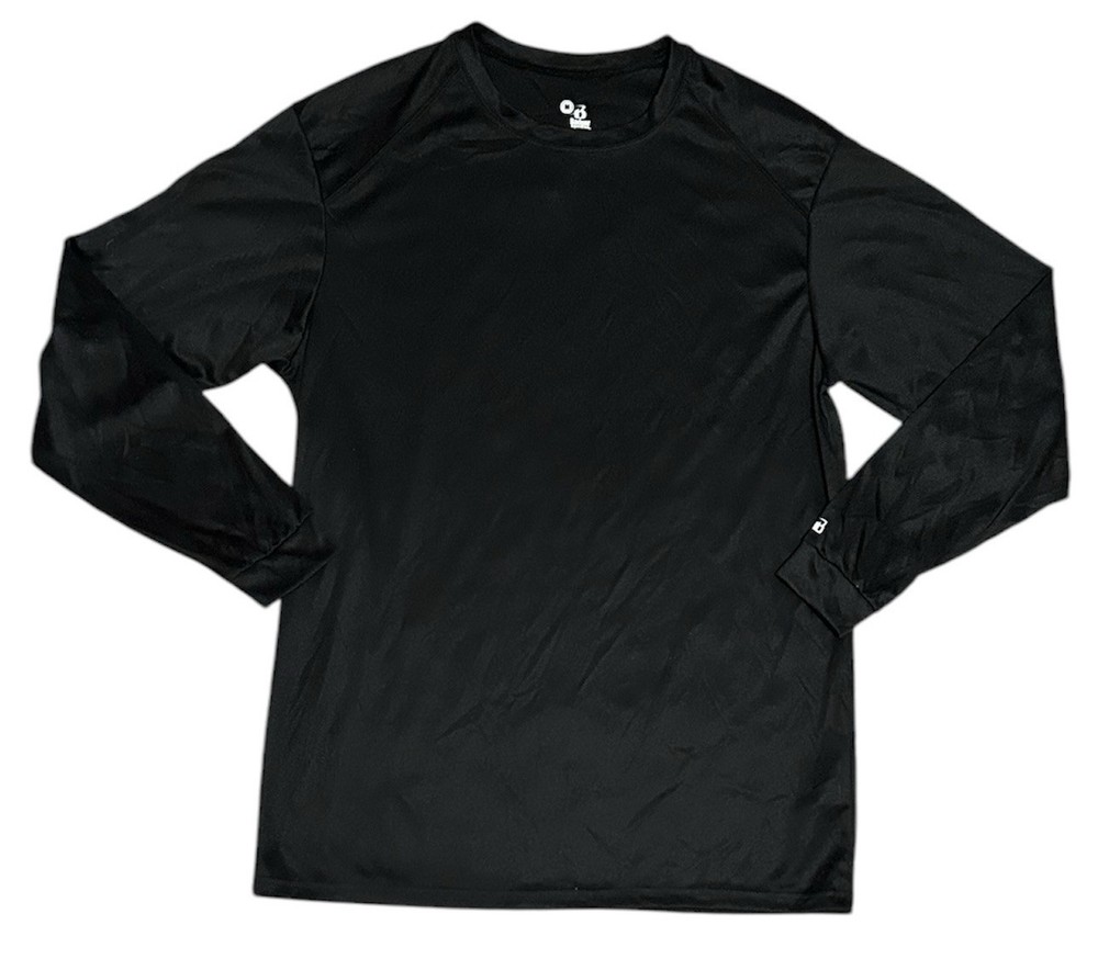Badger Sport Men’s Size Medium Shirt Black Long Sleeve Moisture Wicking