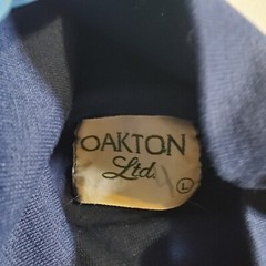 Oakton Ltd Blue Turtleneck Polycotton VTG 80s – Large Long Sleeve TShirt Shirt