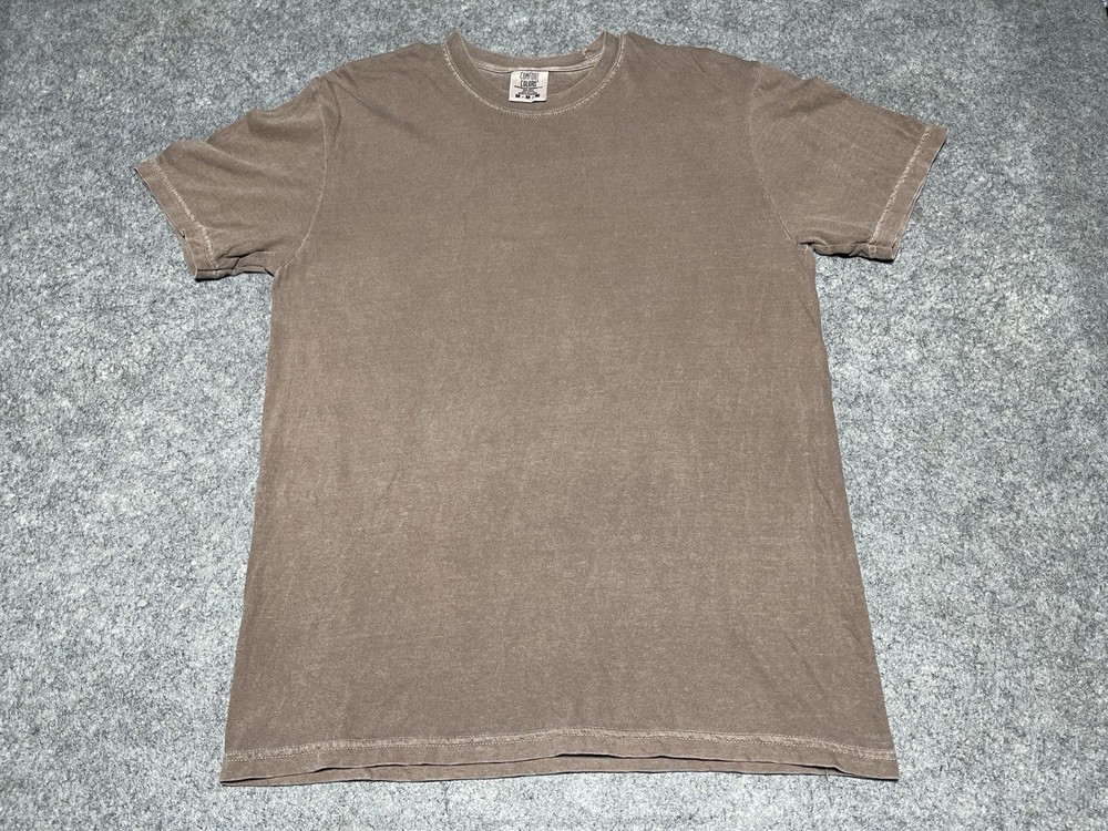 Brown Blank Comfort Colors contrast stitching Grunge Skater DIY Medium Shirt Y2K
