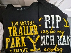 Yellowstone Rip “Trailer Park” Graphic WOMEN’S Crew Neck Cotton Tees Black M