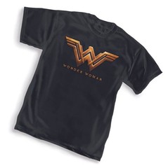 DC Comics Wonder Woman Movie Logo Licensed Black Large T Shirt New