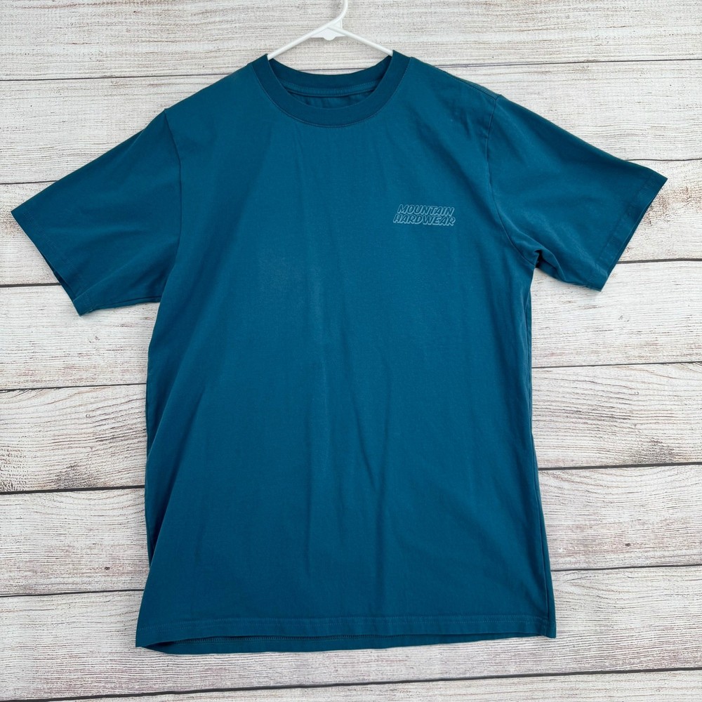 Mountain Hardwear Graphic T-Shirt Mens Medium Teal Blue Moon Phases Lunar