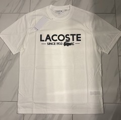 Lacoste Men’s Logo T-Shirt White Black Classic Fit New