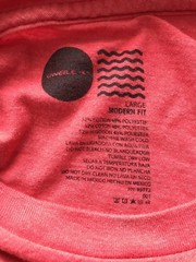 O’Neill Mens T-Shirt Graphic Red Short Sleeves Sz L Modern Fit Ribbed Collar
