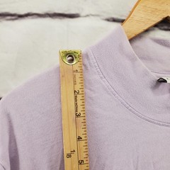 Teddy Fresh Shirt Mens XL Lavender Long Sleeve Mock Neck Embroidered Bear