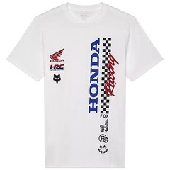 Fox Racing Optic White Honda Tee Shirt Lightweight Comfortable Fine-Knit Fabric