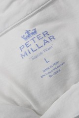 Peter Millar Mens White Polo Collared Short Sleeve 92% Cotton Stretch Size L
