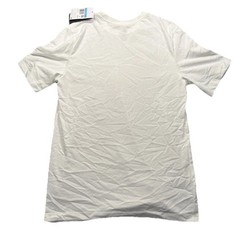 New Nike T-Shirt Mens Medium Tall White/w Blue Gradient Swoosh Graphic HQ8092