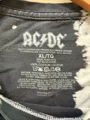 AC/DC Black and White Tie-Dye Graphic T-Shirt XL