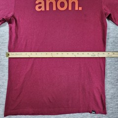 Anon Mens Graphic T-Shirt Medium Red Crew Neck Soft Feel Printed Logo Skate Tee