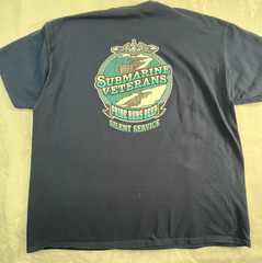 Navy Submarine Veterans Mens 2XL Blue T Shirt Graphic Print Front and Back
