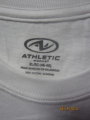 Athletic Works Men’s White Cotton T-Shirt Size XL (46-48) LOT OF 2!