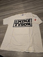 Vintage IRON Mike Tyson Single Stitch T Shirt DEAD STOCK Other Side 90s L MT HTF