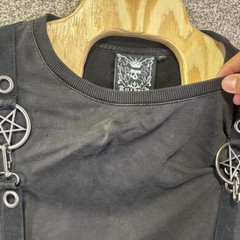 Killstar Shirt Mens Medium Black Strap Pentagram Goth Long Sleeve Occult Y2K Emo