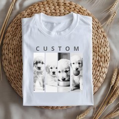 Custom Pet Portrait Comfort Tee Personalized Dog Cat Memorial