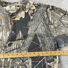 Vintage Mossy Oak Camo Henley Shirt Mens 2XL Long Sleeve Outdoor USA 90s
