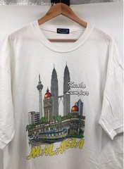 American Vintage White Kuala Lum Pur Malaysia Vintage Tourist Graphic T-Shirt XL