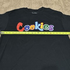 Cookies ® Black T-Shirt With Multi Colored Logo Size L 🍪