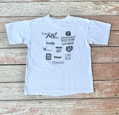 Vintage 90s Single Stitch Twin Cities Duathlon T-Shirt Mens L White Monroe LS