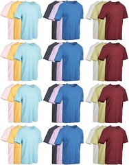SOCKS’NBULK Mens Cotton Crew Neck Short Sleeve T-Shirts Mix Colors Bulk Pack