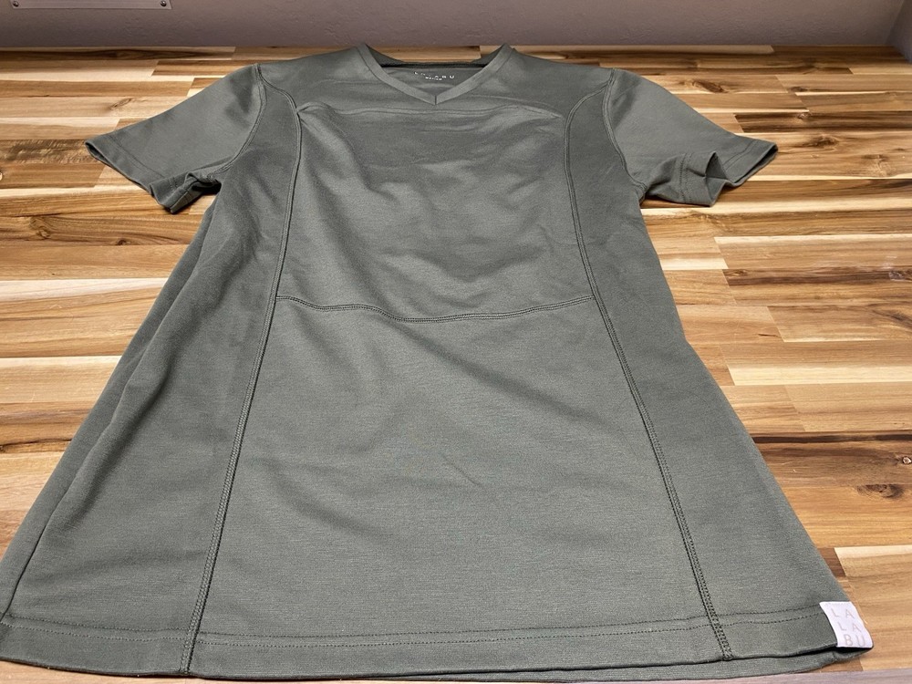 Lalabu Sage Green Kangaroo Pouch Blouse Shirt Top Medium Maternity Baby Carrier
