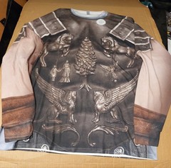 Men’s Gladiator Maximus Colliseum Armor Sublimated Long Sleeve Costume T Shirt