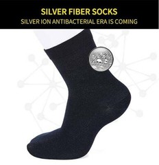 Anti Bacteria EMF Casual Socks for Therapy Healthy Silver Fiber Unisex 2 packs