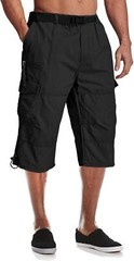 MAGCOMSEN Men’s Below Knee Long Shorts Cotton Work 3/4 Cargo Capris 40, Black
