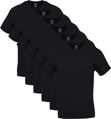 Gildan (6-pack) Black Solid Ultra Cotton Short Sleeve Blank Tee T-Shirt S-XL
