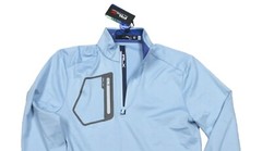RLX Ralph Lauren Men’s Light Blue Solid 1/4 Zip Fleece Lined Pullover Shirt