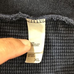 Los Angeles Apparel Shirt Mens XL Blue Thermal Long Sleeve Made USA Cotton Knit