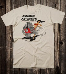 Hot Rod Tee T Shirt Drag Race Racing Speed Shop Grand Auto Parts Illinois