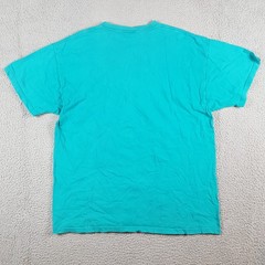 Vintage 90s Teal Aloha Hawaiian Flower Tee Size XL Retro Tropical Beach T Shirt