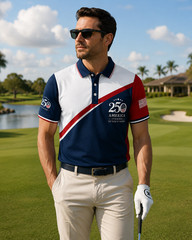 250th Anniversary Patriotic Polo Mens United States Of America 1776-2026 (S-5XL)
