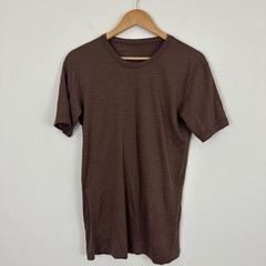 Son Of A Tailor T-Shirt Brown Merino Wool Short Sleeve Crew Neck Casual Mens M